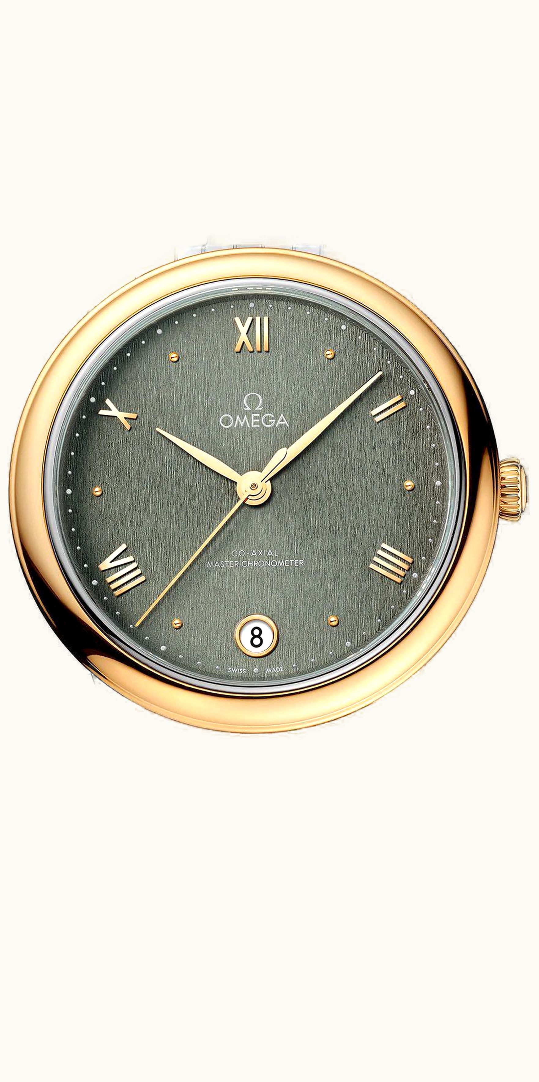 Omega De Ville Master Chronometer 34 Stainless Steel - Yellow Gold / Green / Bracelet