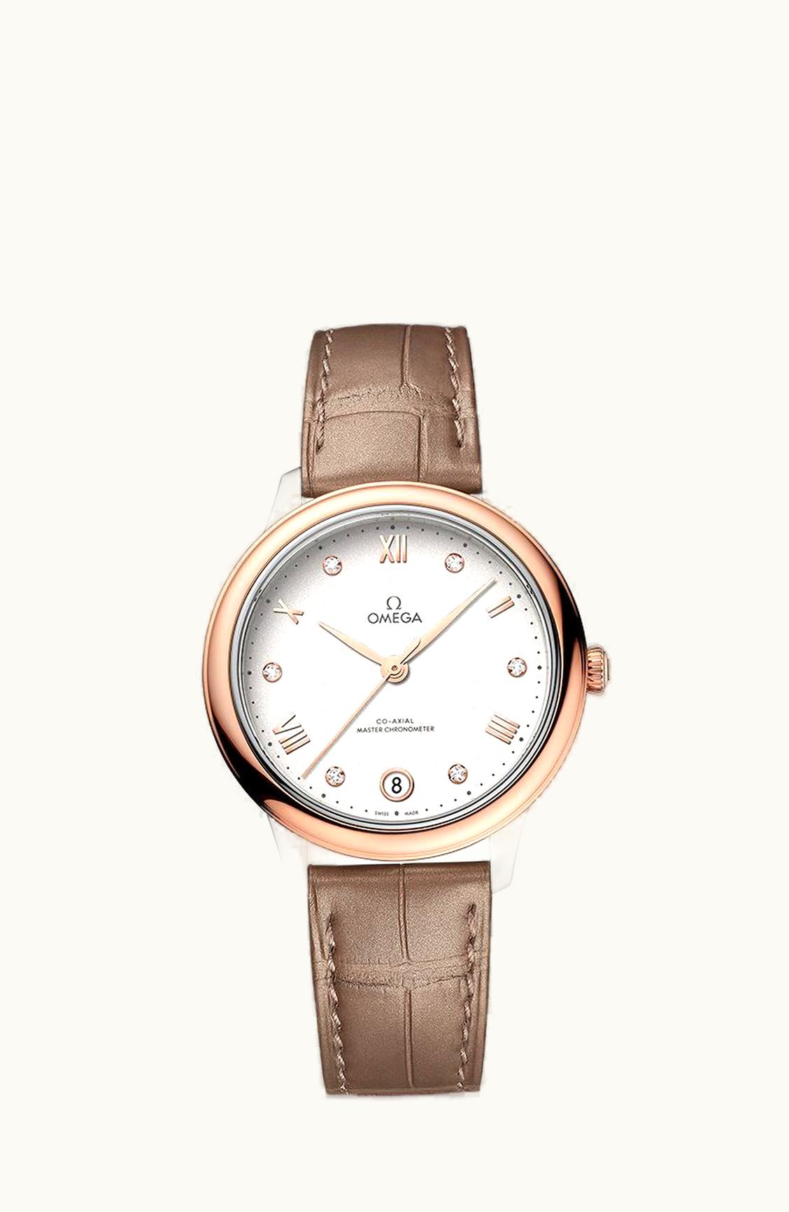 Omega De Ville Master Chronometer 34 Stainless Steel - Sedna Gold / White - Diamond