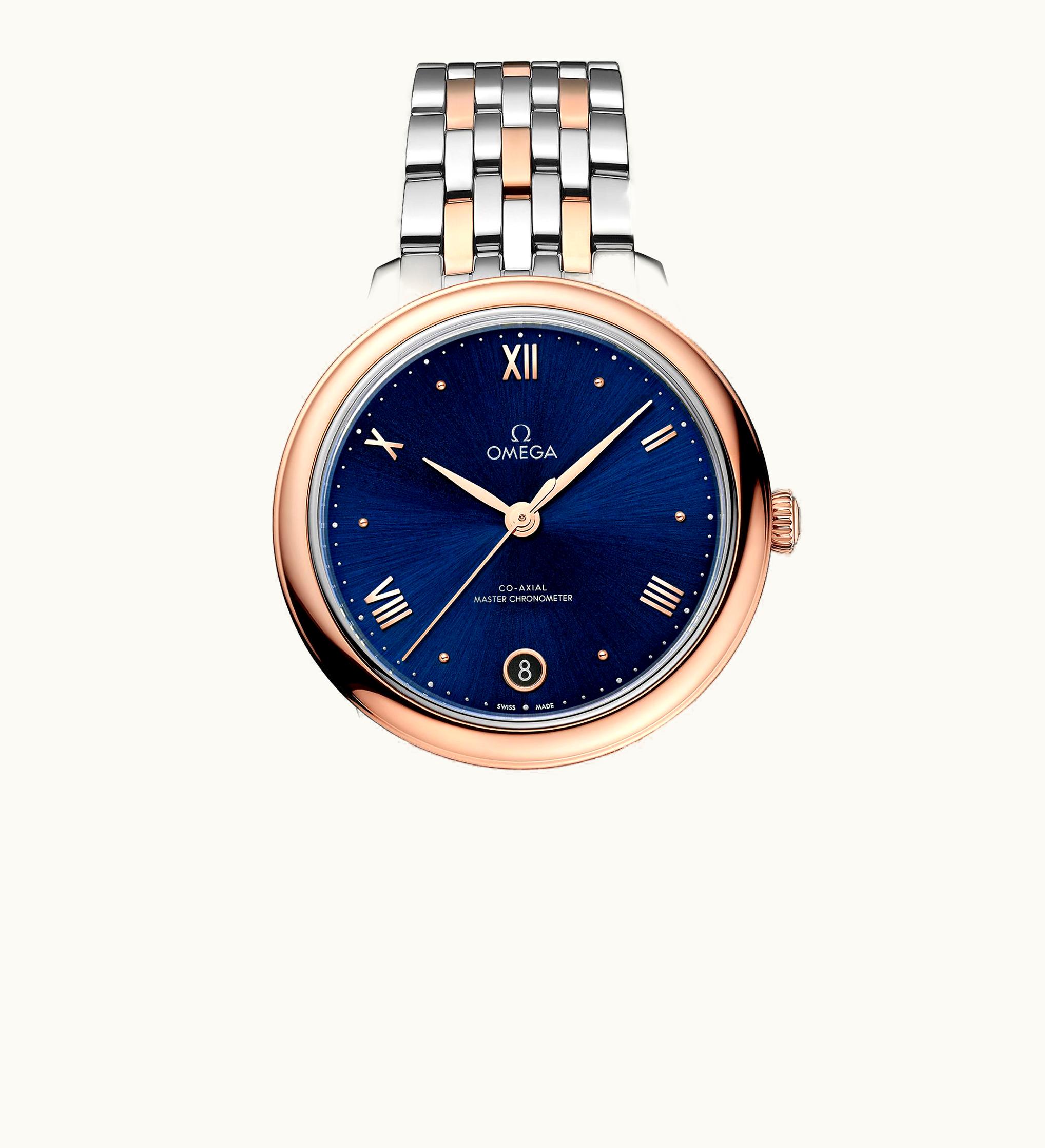 Omega De Ville Master Chronometer 34 Stainless Steel - Sedna Gold / Blue / Bracelet