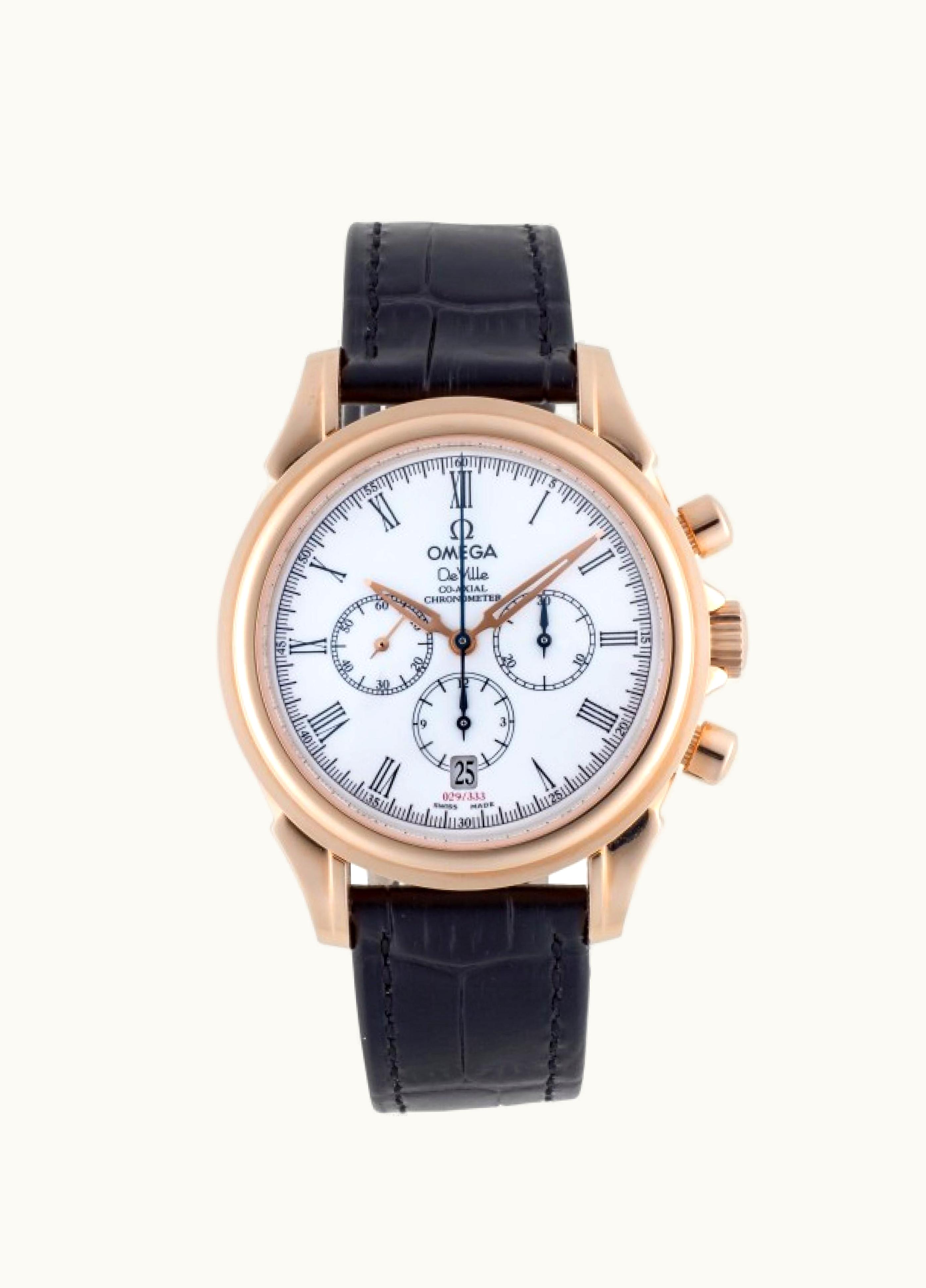 Omega De Ville Co-Axial 41 Chronograph Red Gold / White