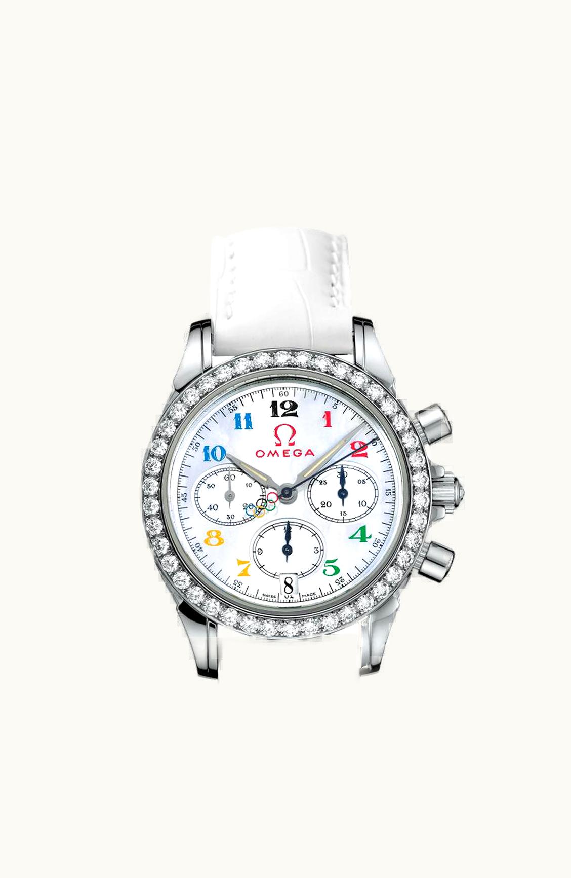 Omega De Ville Co-Axial 35 Chronograph Stainless Steel / Diamond / MOP / Olympic Timeless