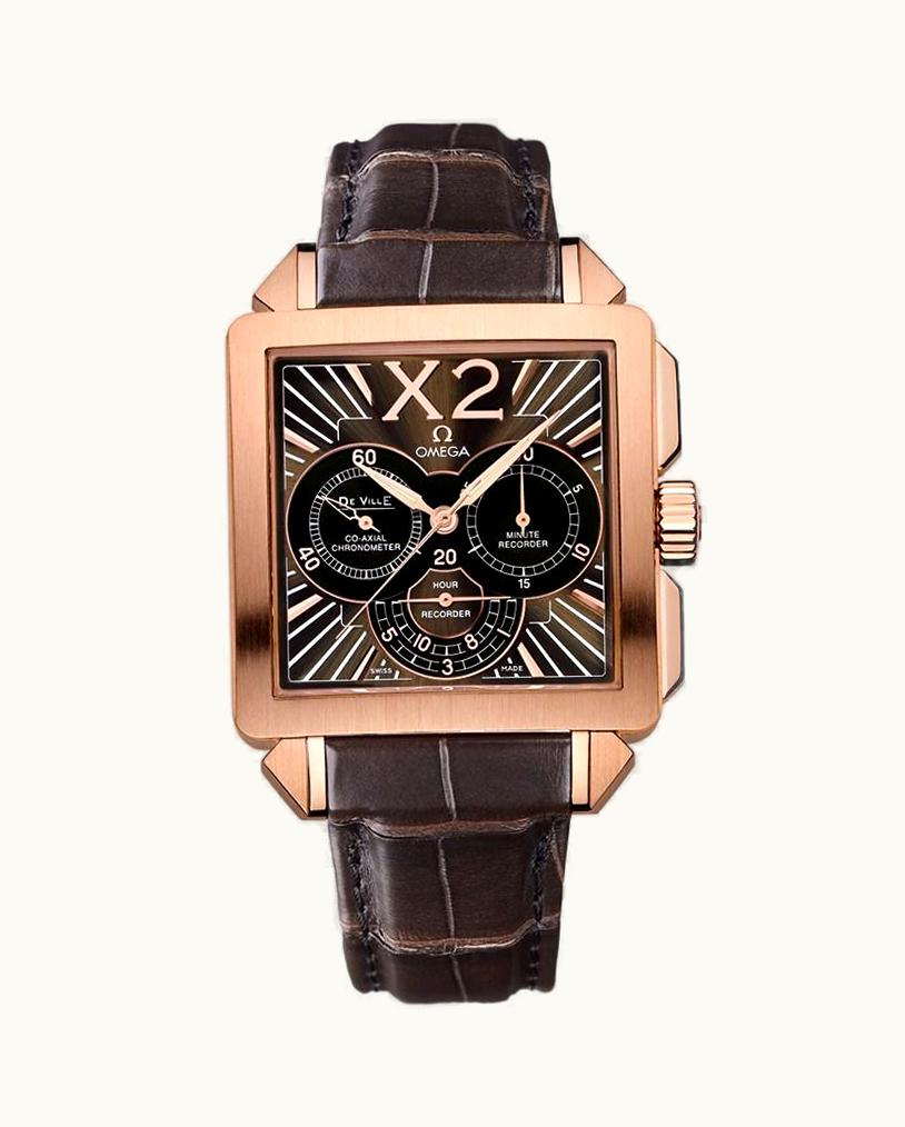 Omega De Ville X2 Co-Axial 37 Chronograph Red Gold / Brown