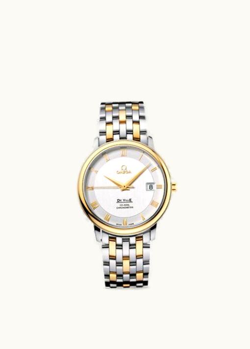 Omega De Ville Prestige Co-Axial 36.5 Stainless Steel / Yellow Gold / Silver / Bracelet