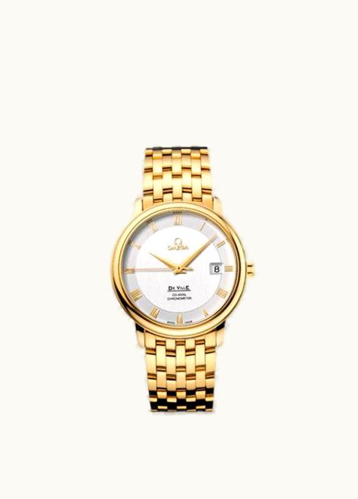 Omega De Ville Prestige Co-Axial 36.5 Yellow Gold / Silver / Bracelet