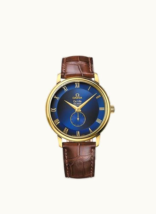 Omega De Ville Prestige Co-Axial 39 Small Seconds Yellow Gold / Blue