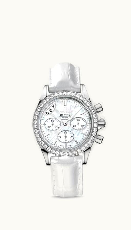Omega De Ville Co-Axial 35 Chronograph Stainless Steel Diamond / MOP / Strap