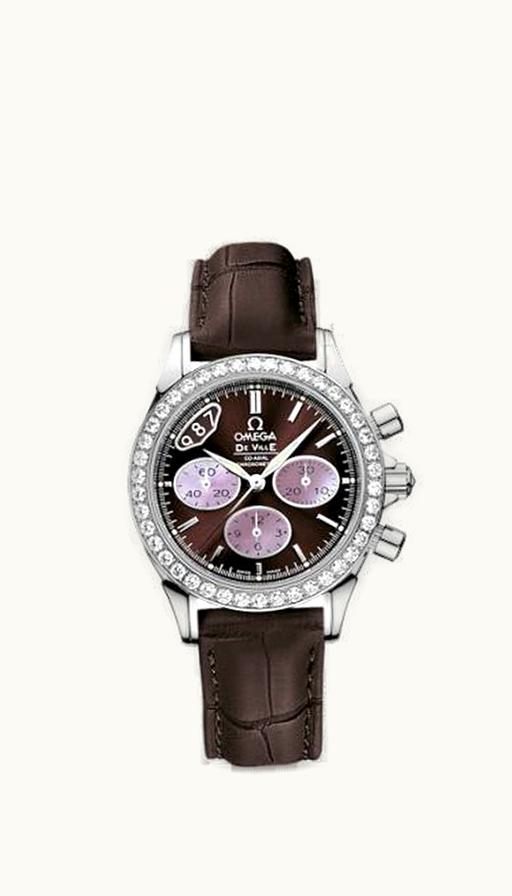 Omega De Ville Co-Axial 35 Chronograph Stainless Steel Diamond / Brown / Strap
