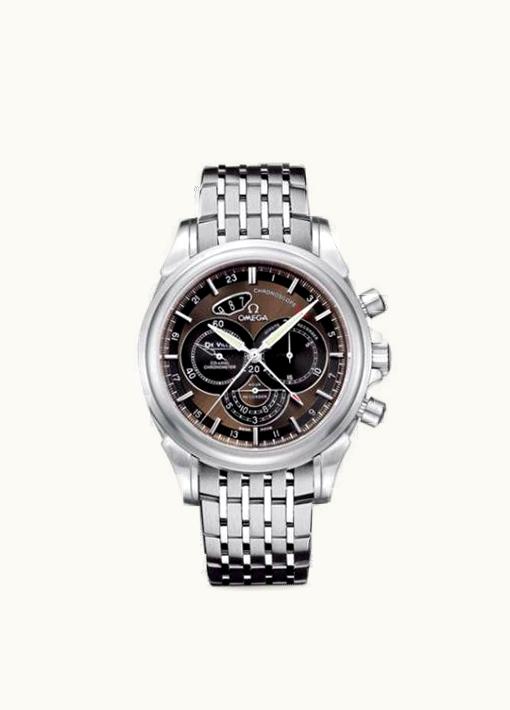 Omega De Ville Co-Axial 44 Chronoscope GMT Stainless Steel / Brown / Bracelet