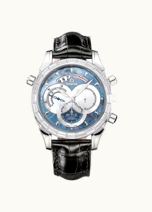 Omega De Ville Co-Axial 41 Chronoscope Rattrapante Platinum Baguette / MOP