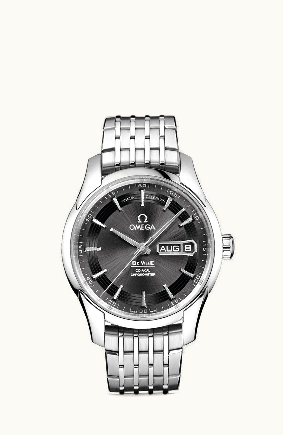 Omega De Ville Hour Vision Co-Axial Annual Calendar Stainless Steel / Slate / Bracelet