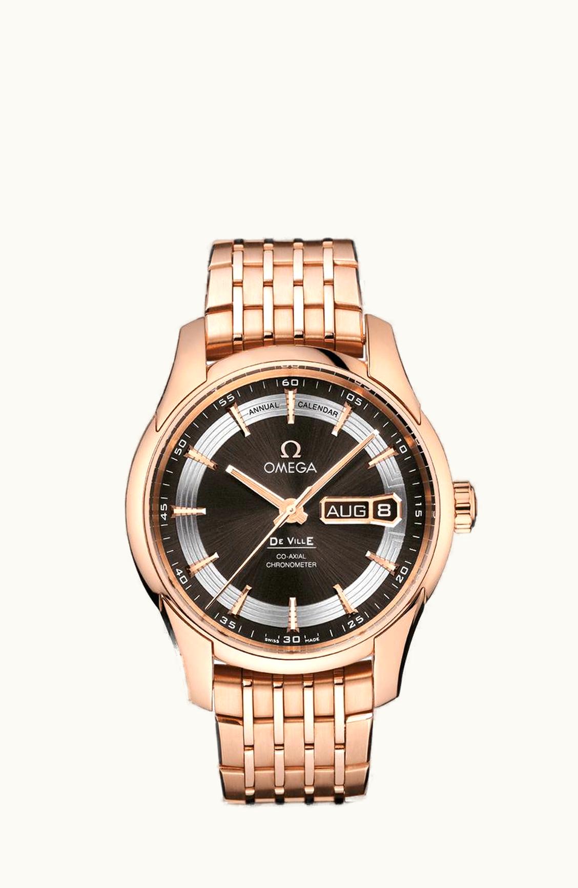 Omega De Ville Hour Vision Co-Axial Annual Calendar Red Gold / Brown / Bracelet