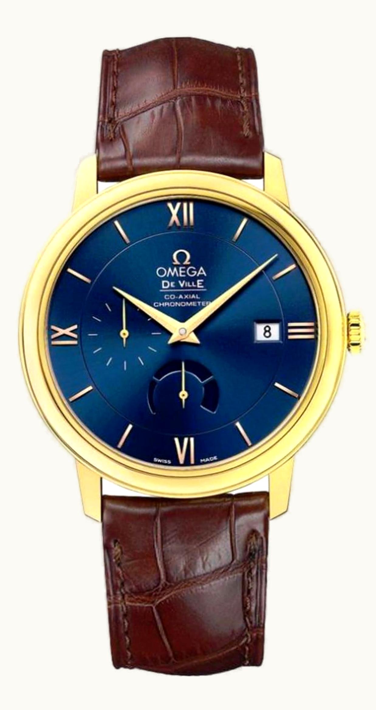 Omega De Ville Prestige Co-Axial 39.5 Power Reserve Yellow Gold / Blue
