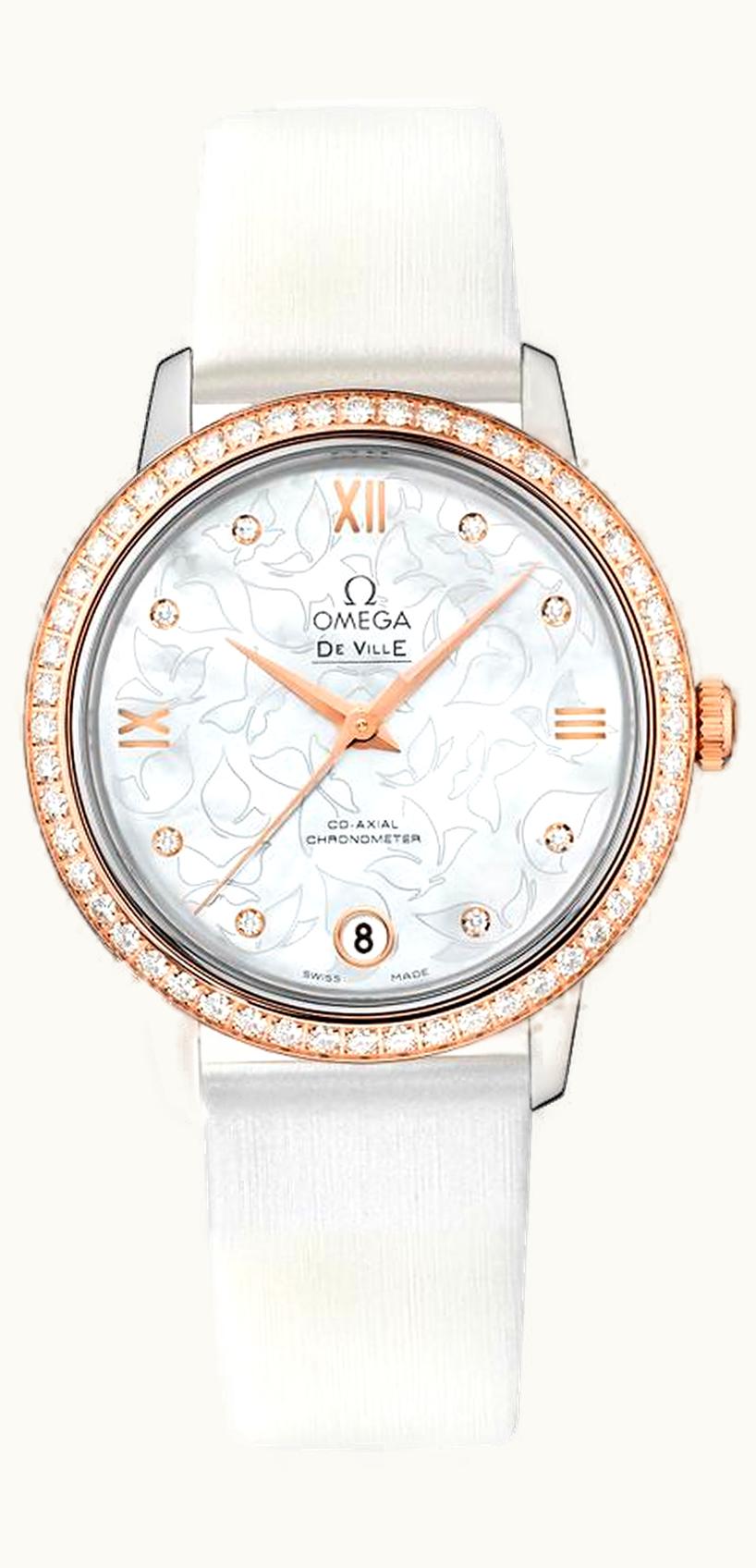 Omega De Ville Prestige Co-Axial 32.7 Stainless Steel / Red Gold / Diamond / MOP Butterfly