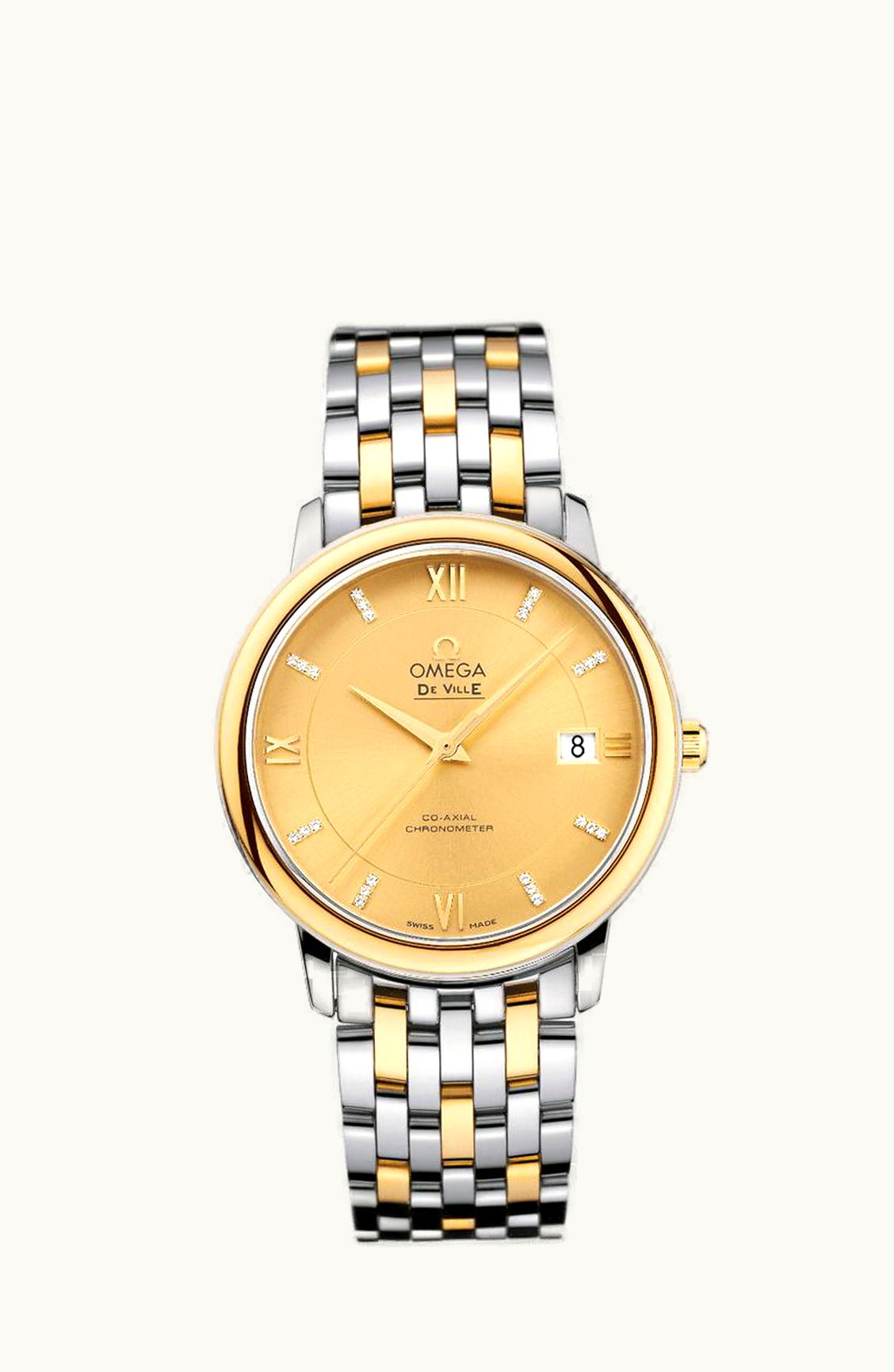 Omega De Ville Prestige Co-Axial 36.8 Stainless Steel / Yellow Gold / Champagne / Bracelet