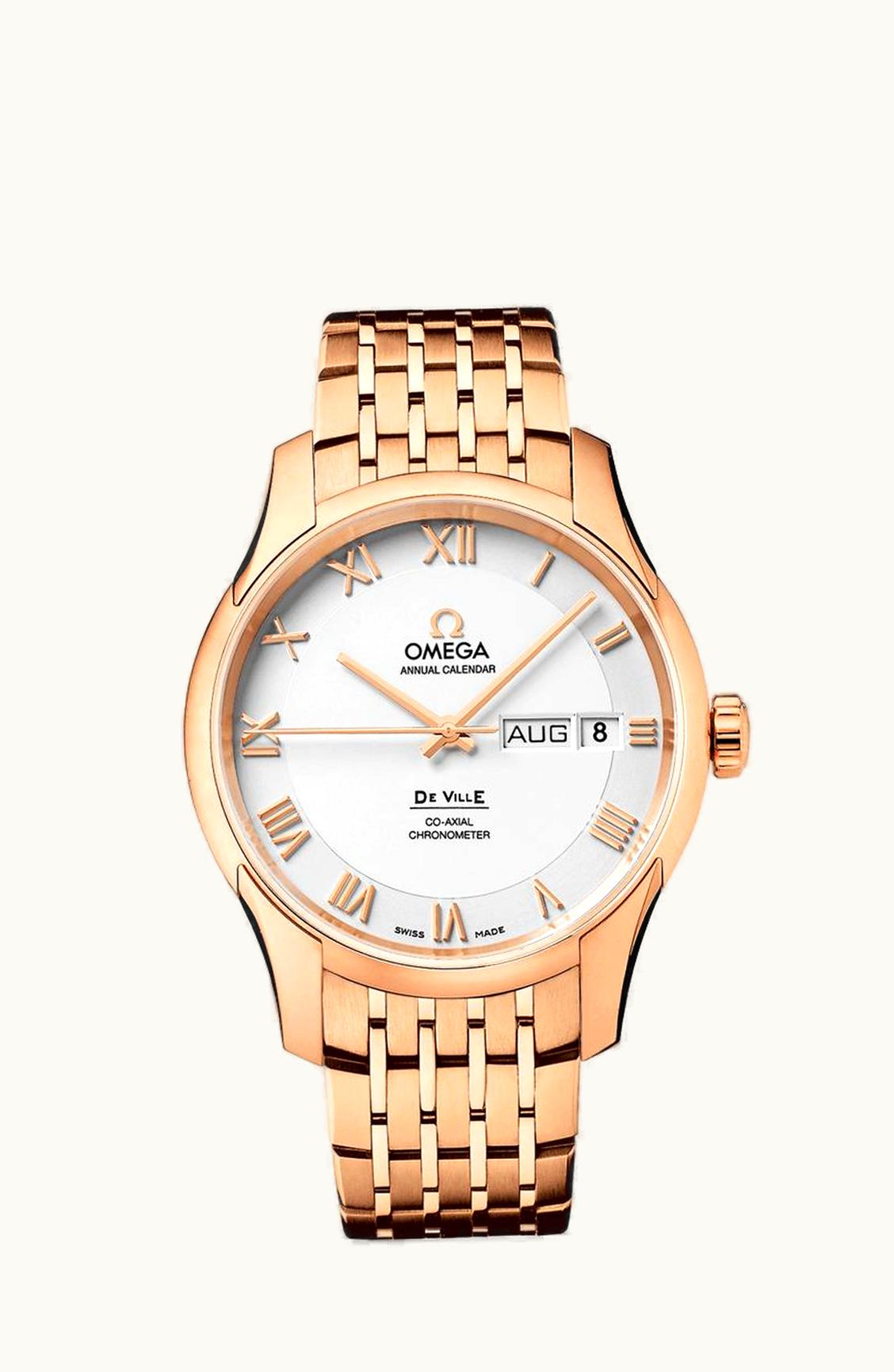 Omega De Ville Co-Axial Annual Calendar Red Gold / Silver / Bracelet