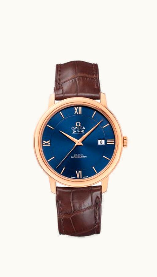 Omega De Ville Prestige Co-Axial 39.5 Red Gold / Blue