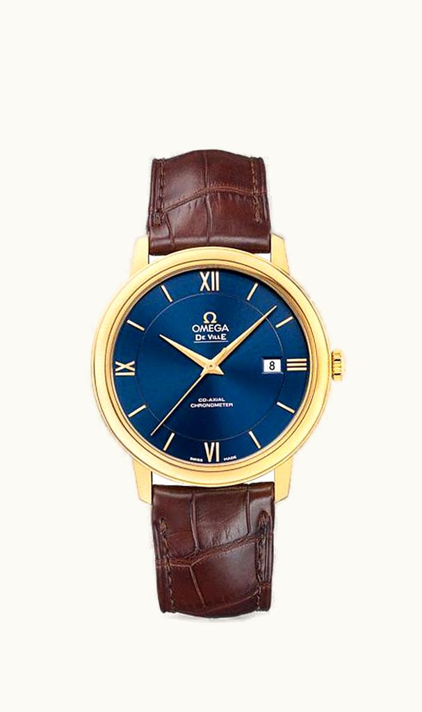 Omega De Ville Prestige Co-Axial 39.5 Yellow Gold / Blue