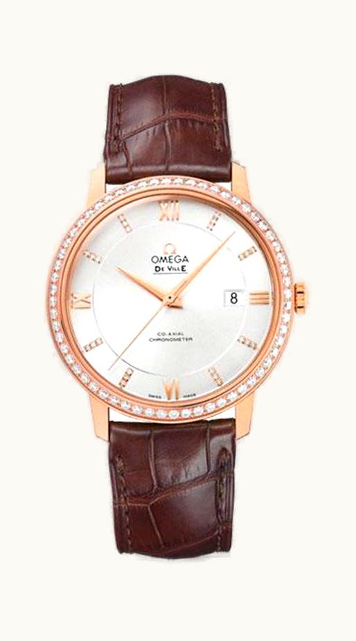 Omega De Ville Prestige Co-Axial 39.5 Red Gold / Silver / Diamond