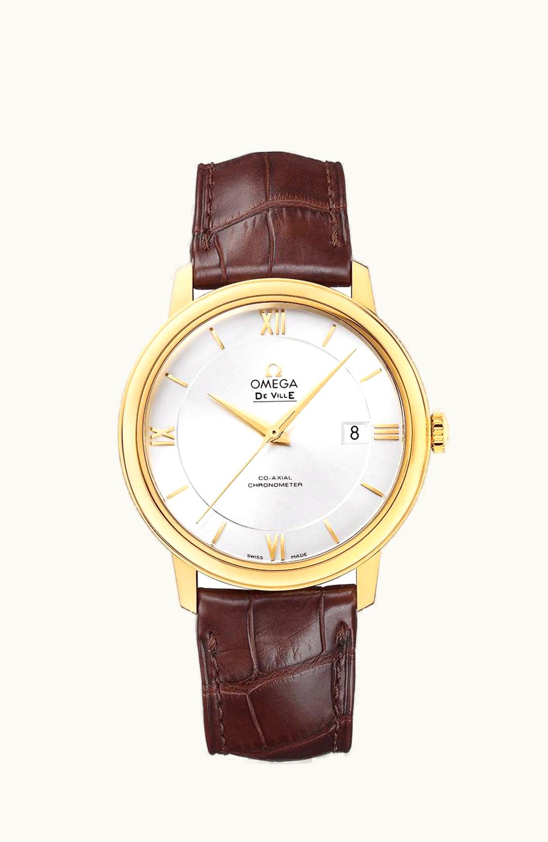 Omega De Ville Prestige Co-Axial 39.5 Yellow Gold / Silver