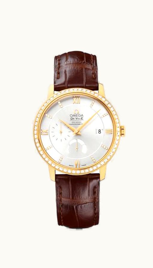 Omega De Ville Prestige Co-Axial 39.5 Power Reserve Yellow Gold / Diamond / Silver