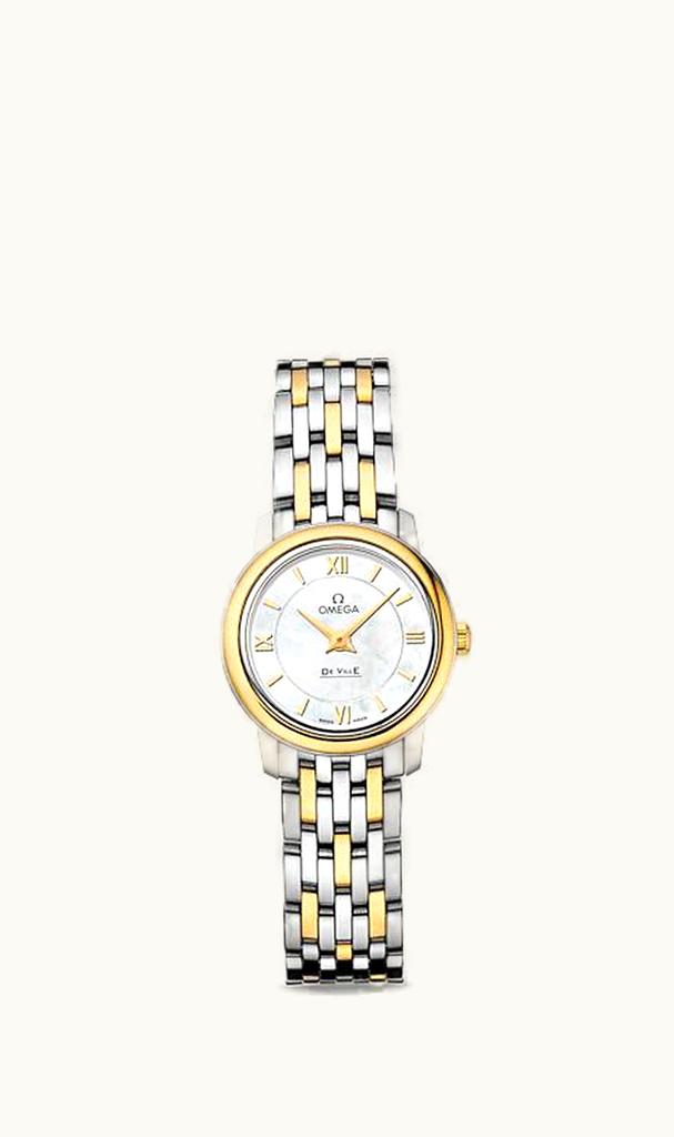 Omega De Ville Prestige Quartz Ladies 24.5 Stainless Steel / Yellow Gold / MOP / Bracelet