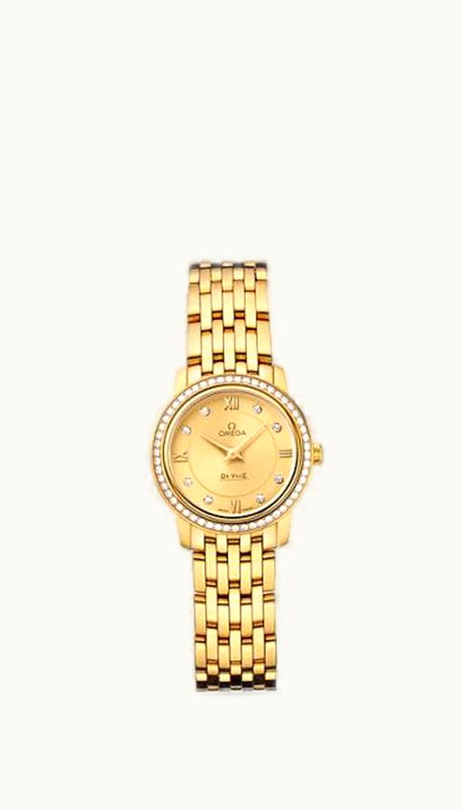 Omega De Ville Prestige Quartz 24.4 Yellow Gold / Diamond / Bracelet