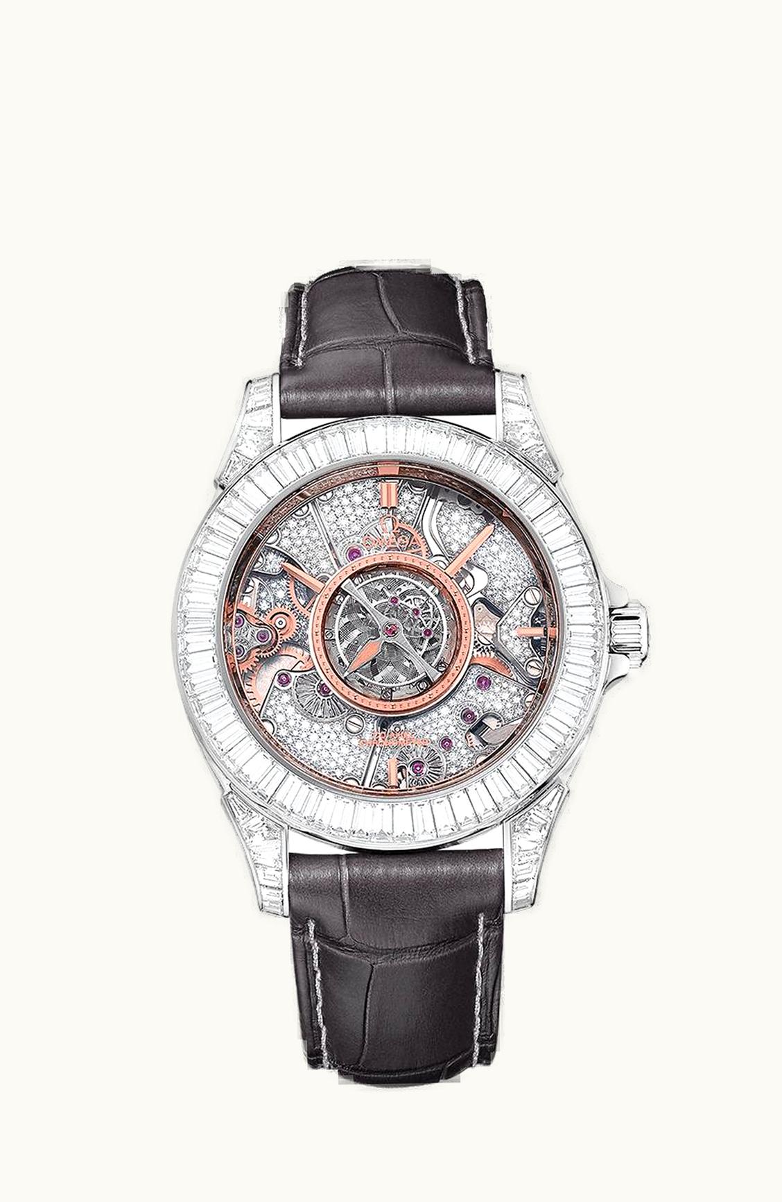 Omega De Ville Tourbillon Co-Axial Platinum / Baguette / Snow / Omega Boutique