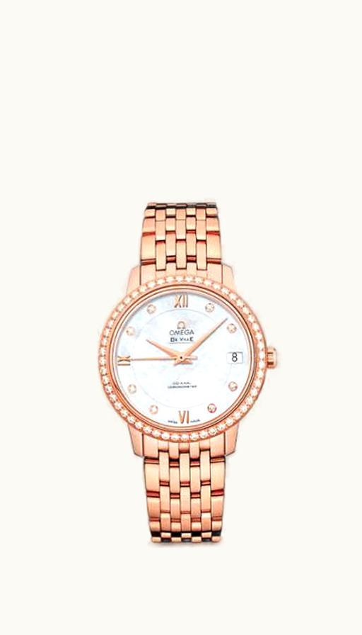 Omega De Ville Prestige Co-Axial 32.7 Red Gold / MOP / Diamond / Bracelet