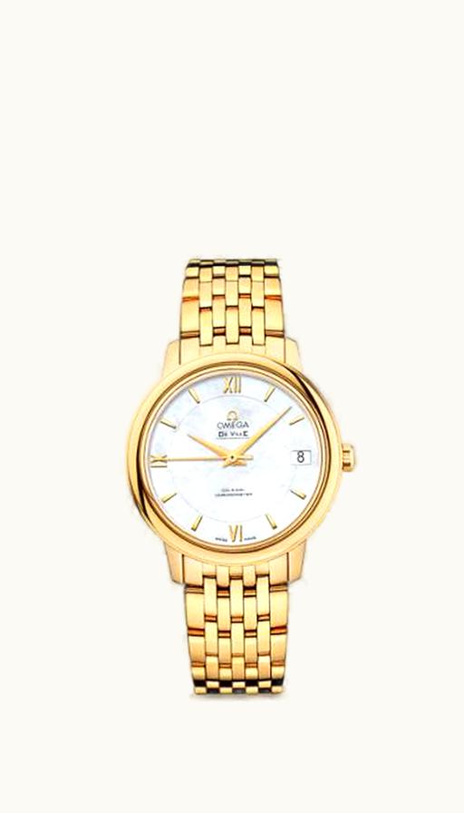 Omega De Ville Prestige Co-Axial 32.7 Yellow Gold / MOP / Bracelet