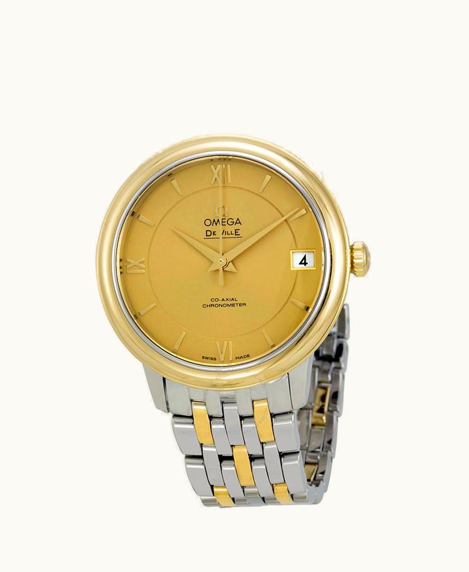 Omega De Ville Prestige Co-Axial 32.7 Stainless Steel / Yellow Gold / Champagne / Bracelet