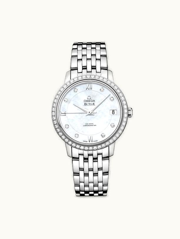 Omega De Ville Prestige Co-Axial 32.7 Stainless Steel / Diamond / MOP / Bracelet