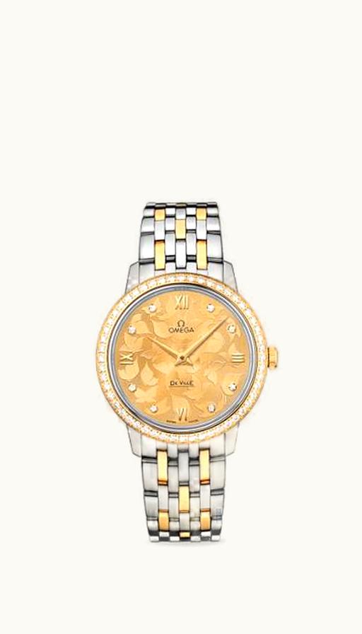 Omega De Ville Prestige Quartz 32.7 Butterfly Stainless Steel / Yellow Gold / Diamond / Bracelet