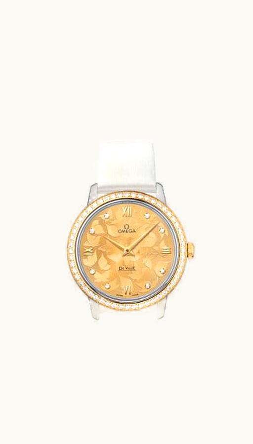 Omega De Ville Prestige Quartz 32.7 Butterfly Stainless Steel / Yellow Gold / Diamond