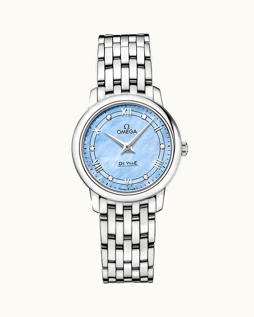 Omega De Ville Prestige Quartz 27.4 Stainless Steel / Red Gold / MOP Butterfly / Bracelet