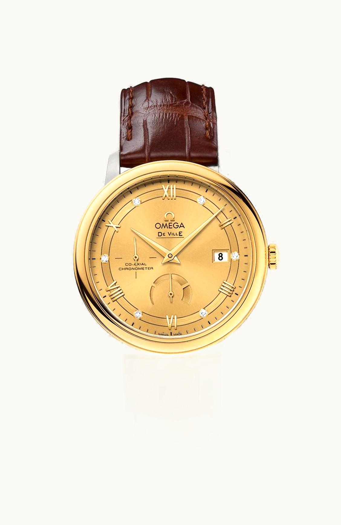 Omega De Ville Prestige Co-Axial 39.5 Power Reserve Stainless Steel / Yellow Gold / Vintage Champagne