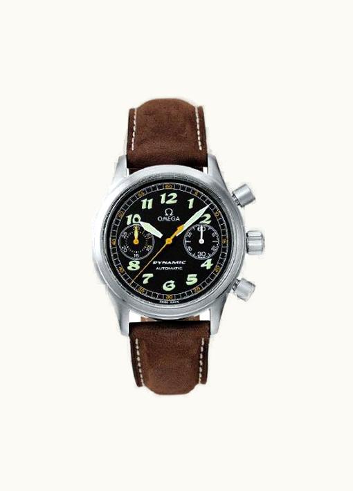 Omega Dynamic III Chronograph Stainless Steel / Black / Brown Calf