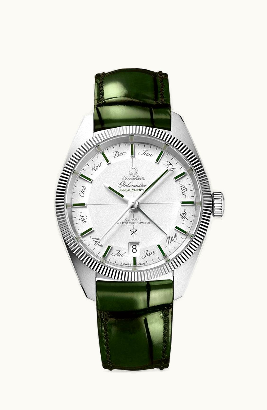 Omega Globemaster Annual Calendar Platinum / Silver / Green