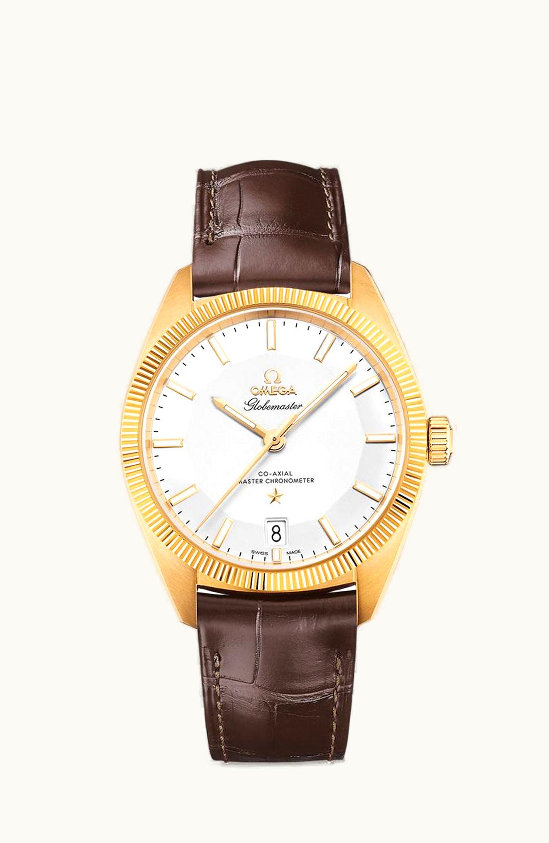 Omega Globemaster Yellow Gold / Silver / Leather