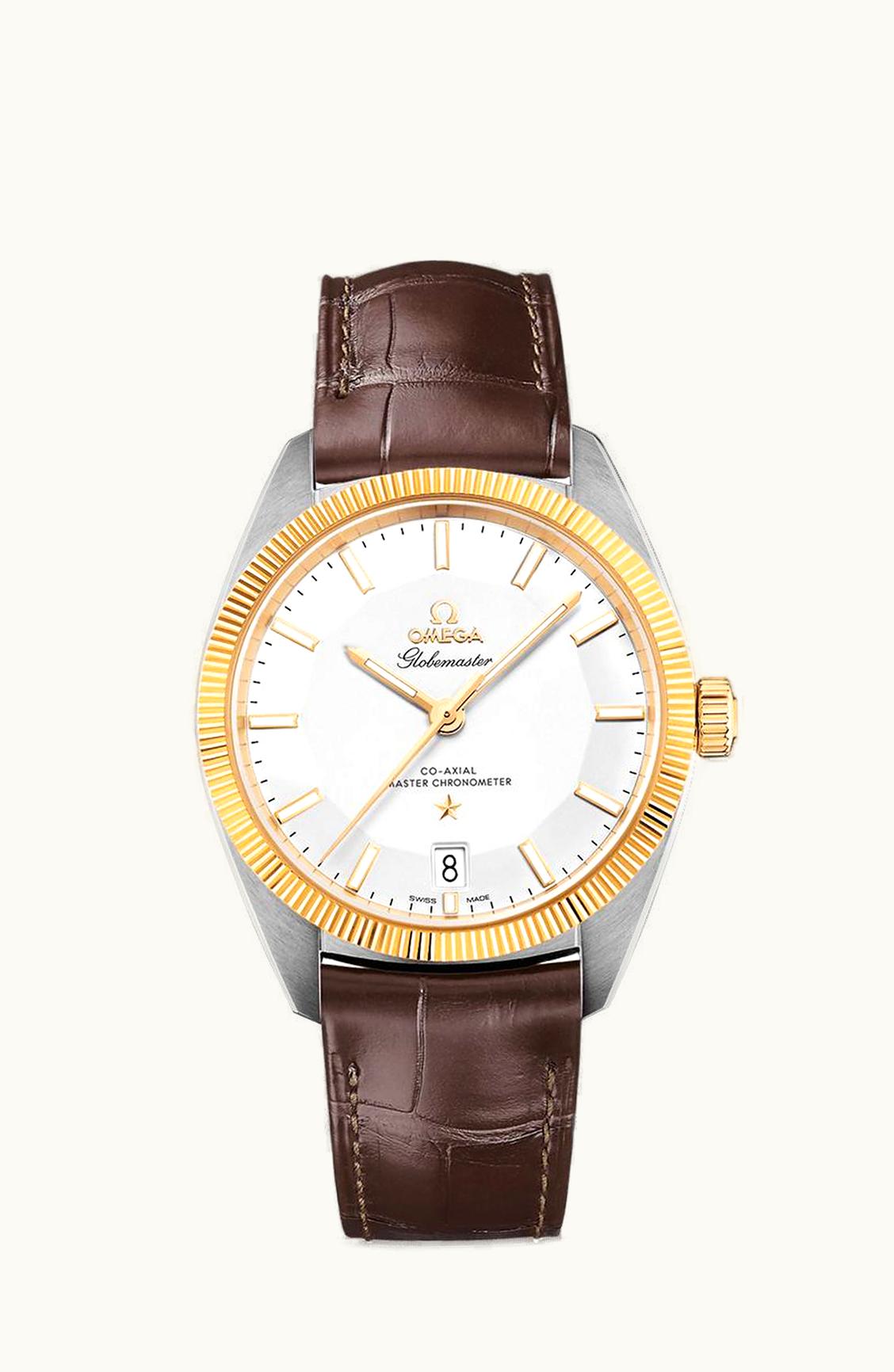 Omega Globemaster Stainless Steel / Yellow Gold / Silver / Alligator
