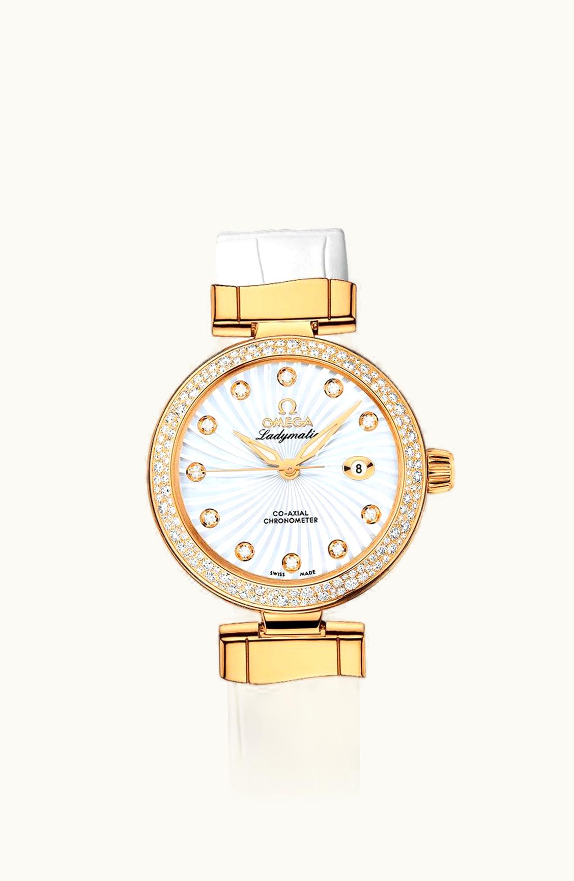 Omega LadyMatic Co-Axial 34 Yellow Gold / Diamond / MOP