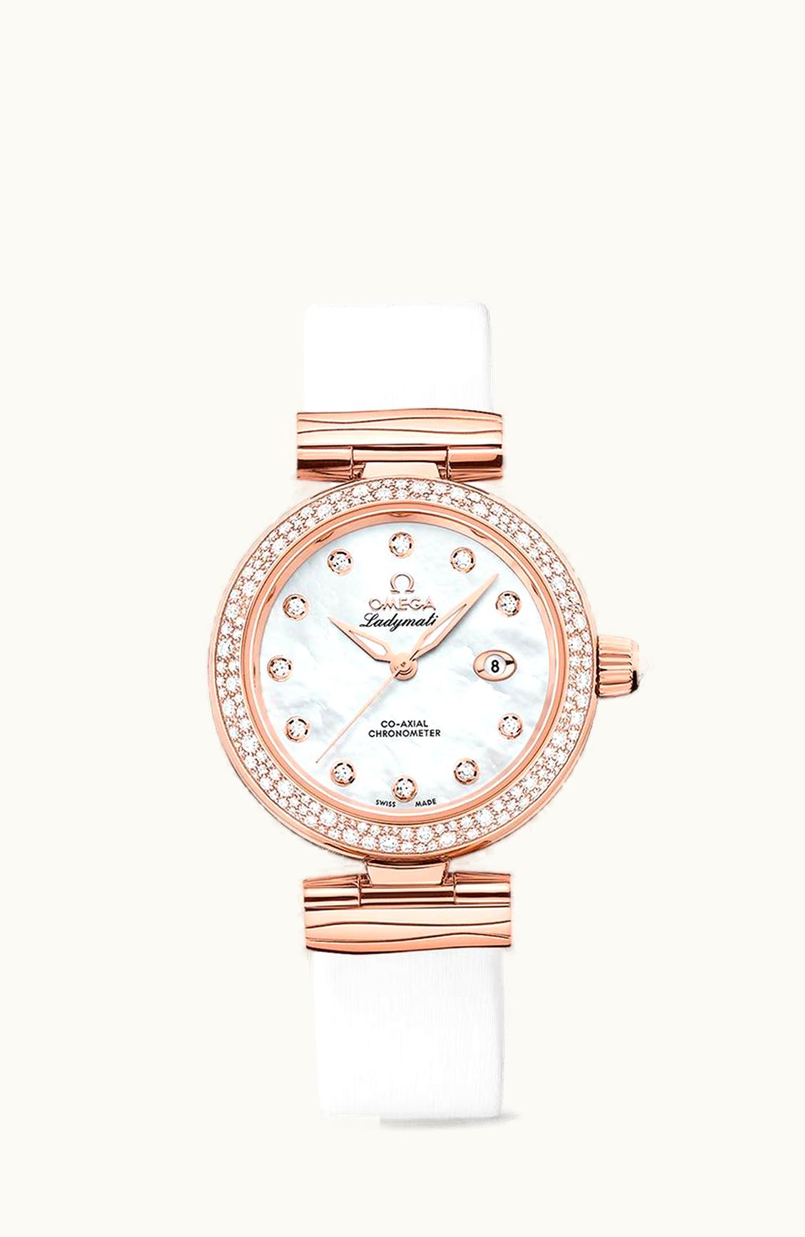 Omega LadyMatic Co-Axial 34 Sedna Gold / Diamond / MOP