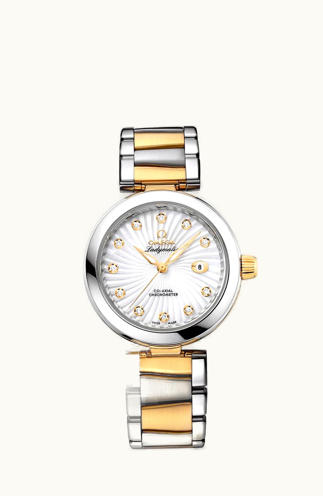 Omega LadyMatic Co-Axial 34 Stainless Steel / Yellow Gold / MOP / Bracelet