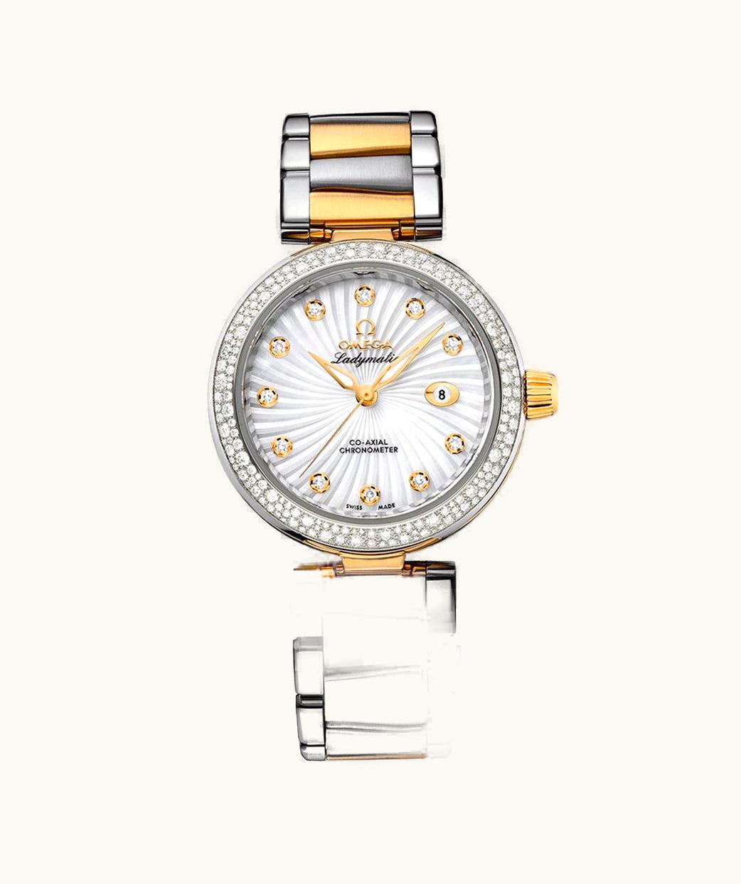 Omega LadyMatic Co-Axial 34 Stainless Steel / Yellow Gold / Diamond / MOP