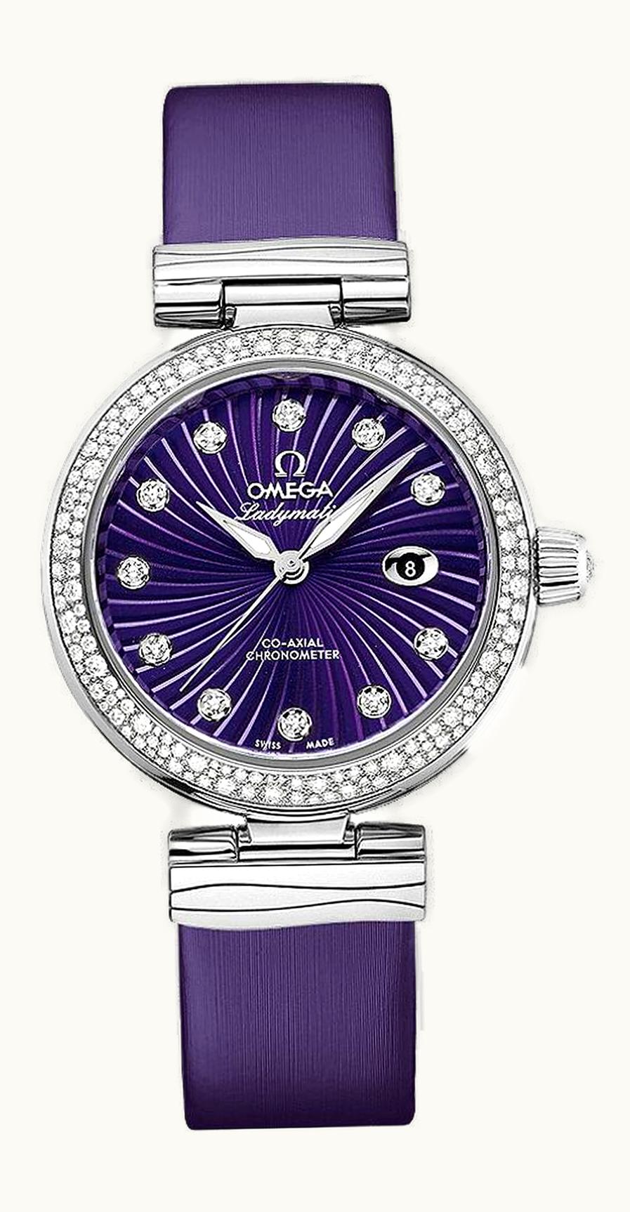 Omega LadyMatic Co-Axial 34 Stainless Steel / Diamond / Purple