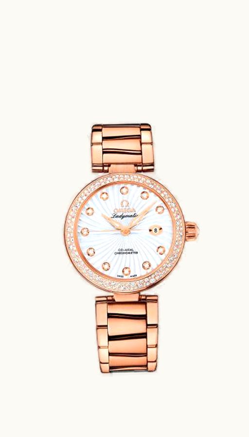 Omega LadyMatic Co-Axial 34 Red Gold / Diamond / MOP/ Bracelet