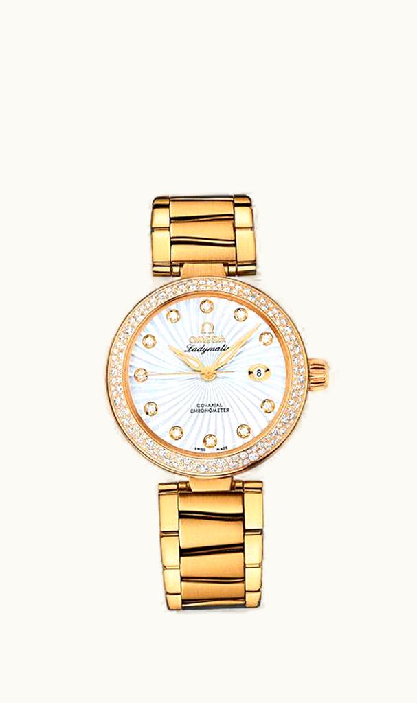 Omega LadyMatic Co-Axial 34 Yellow Gold / Diamond / MOP / Bracelet
