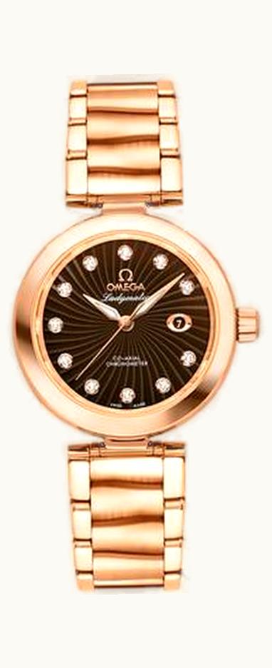 Omega LadyMatic Co-Axial 34 Red Gold / Brown / Bracelet
