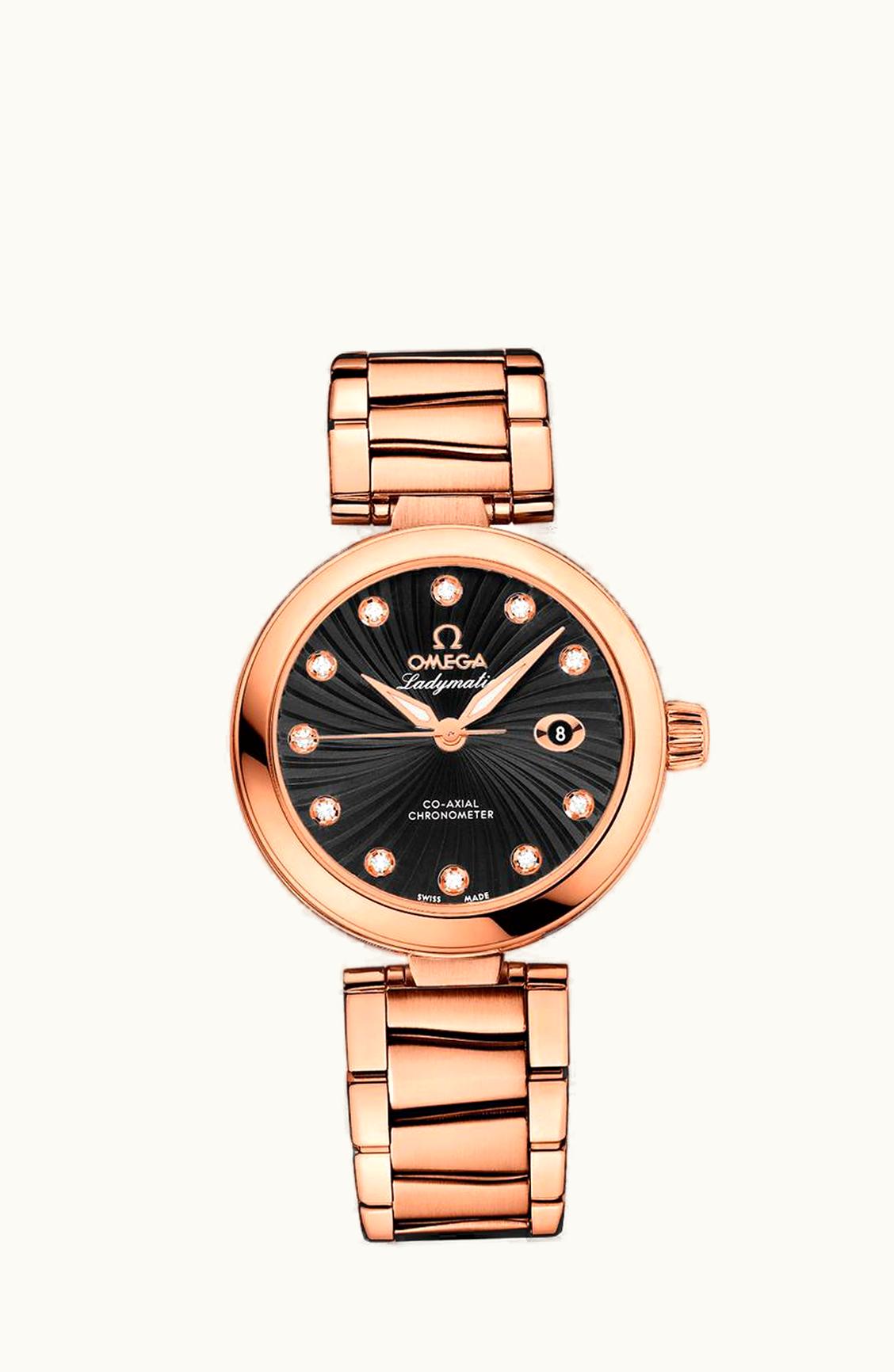 Omega LadyMatic Co-Axial 34 Red Gold / Black / Bracelet