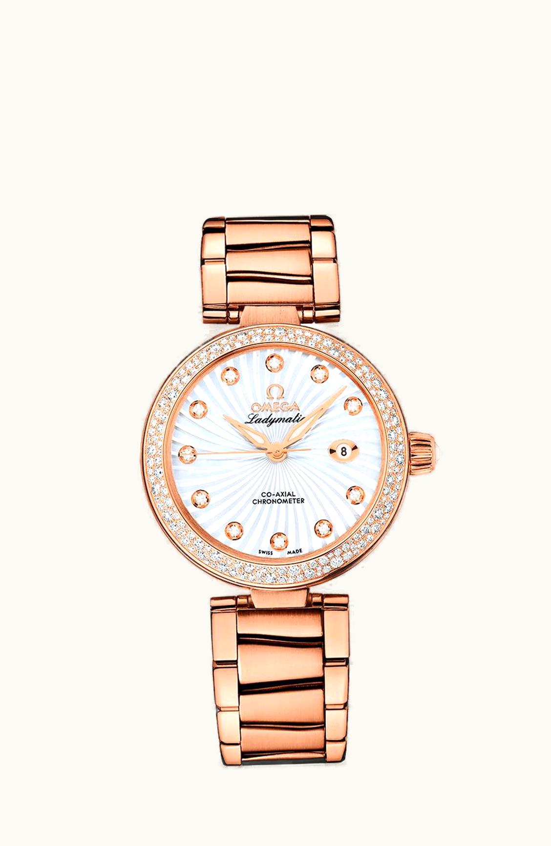 Omega LadyMatic Co-Axial 34 Red Gold / Diamond / MOP / Bracelet