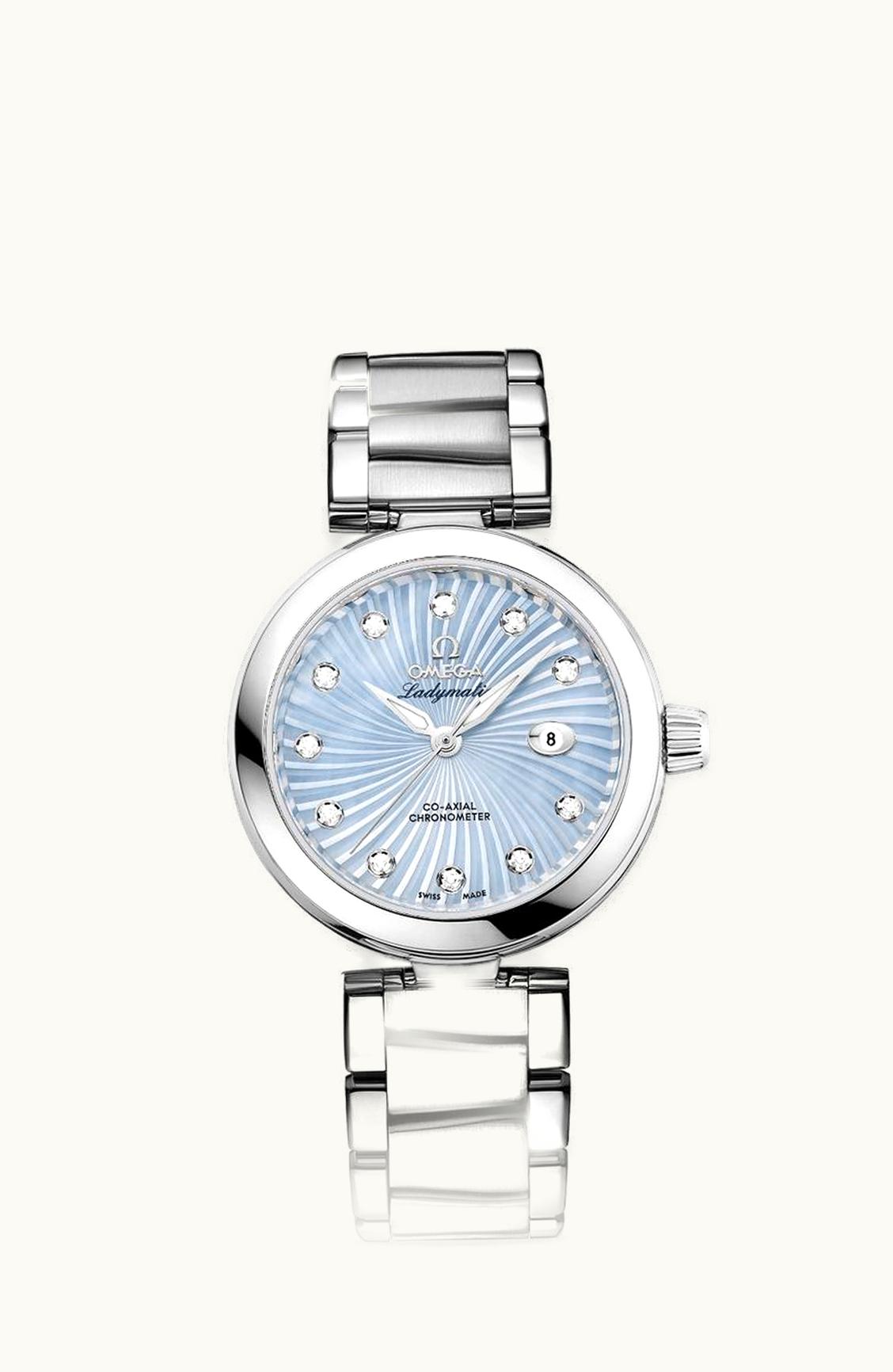Omega LadyMatic Co-Axial 34 Stainless Steel / Blue MOP / Bracelet